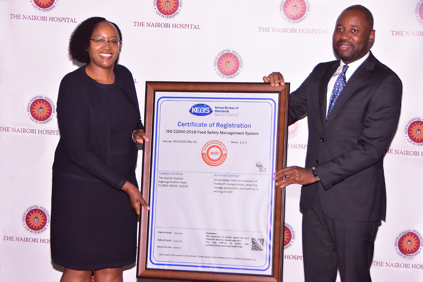 The Nairobi Hospital Earns Dual ISO Certification in Environmental and Workplace Safety Standards