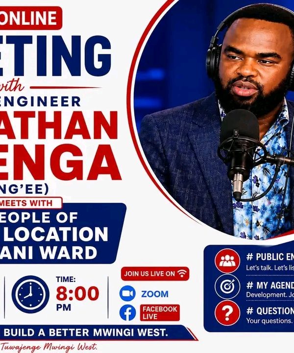 Jonathan Ngenga to Hold Public Engagement Meeting With Nzauni Residents