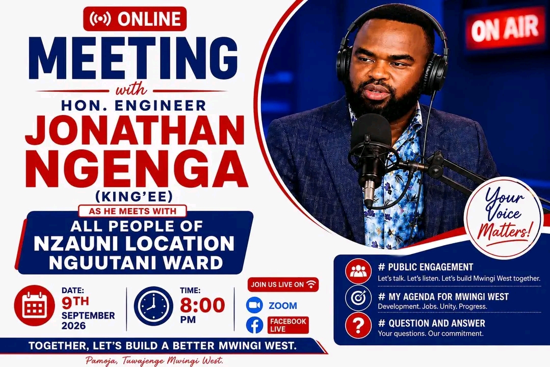 Jonathan Ngenga to Hold Public Engagement Meeting With Nzauni Residents